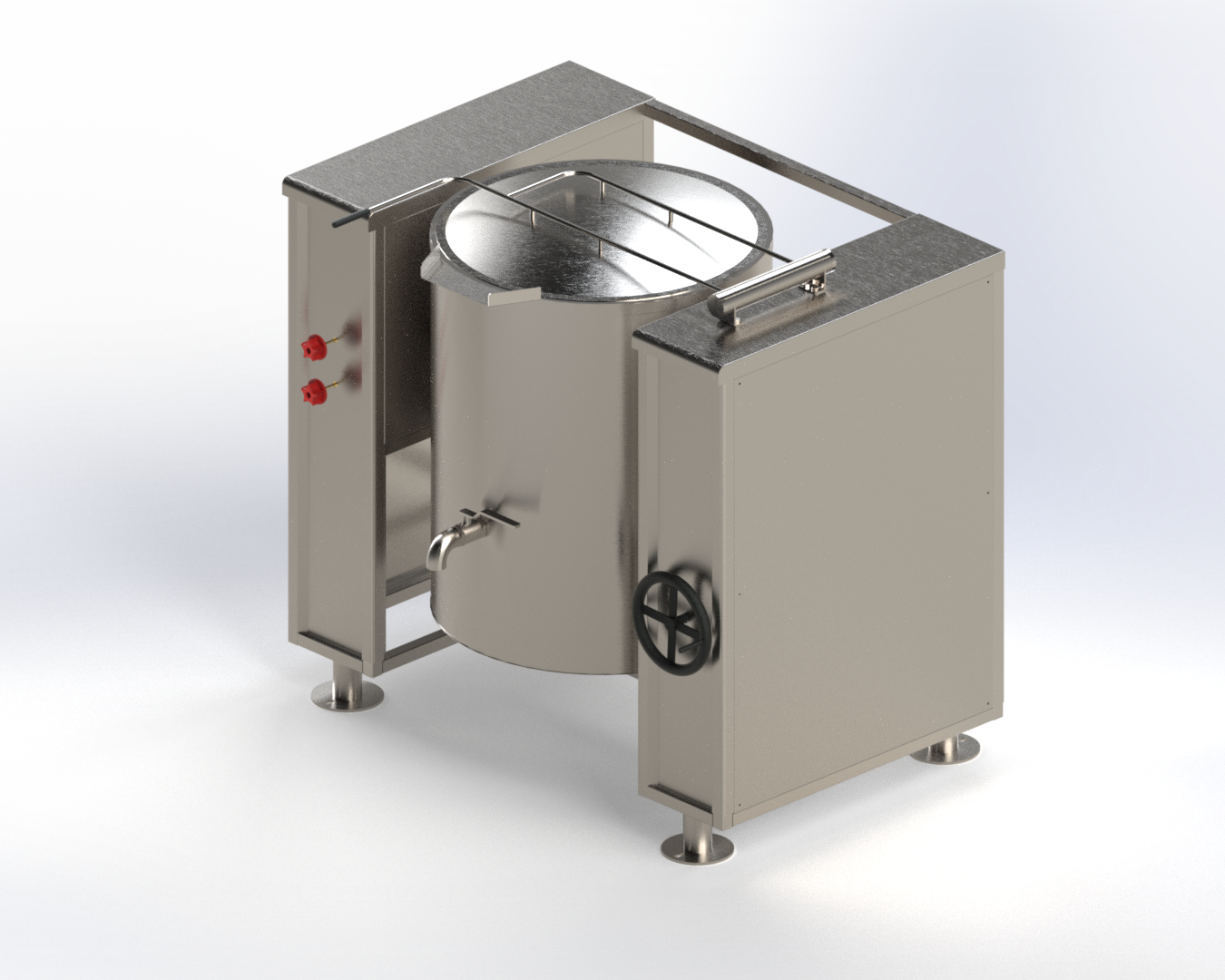 Commercial tilting boiling pan