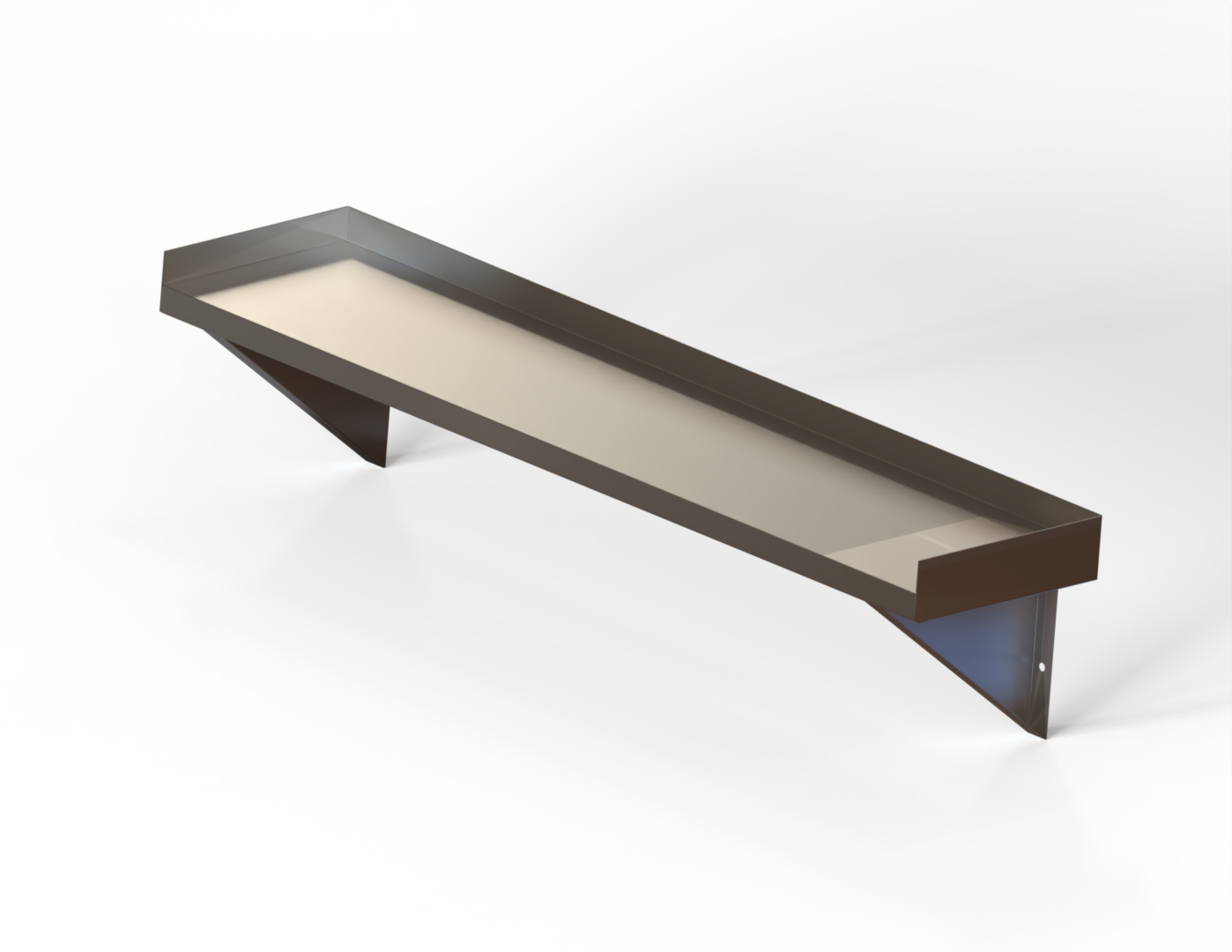 Commercial wall mounted shelf
