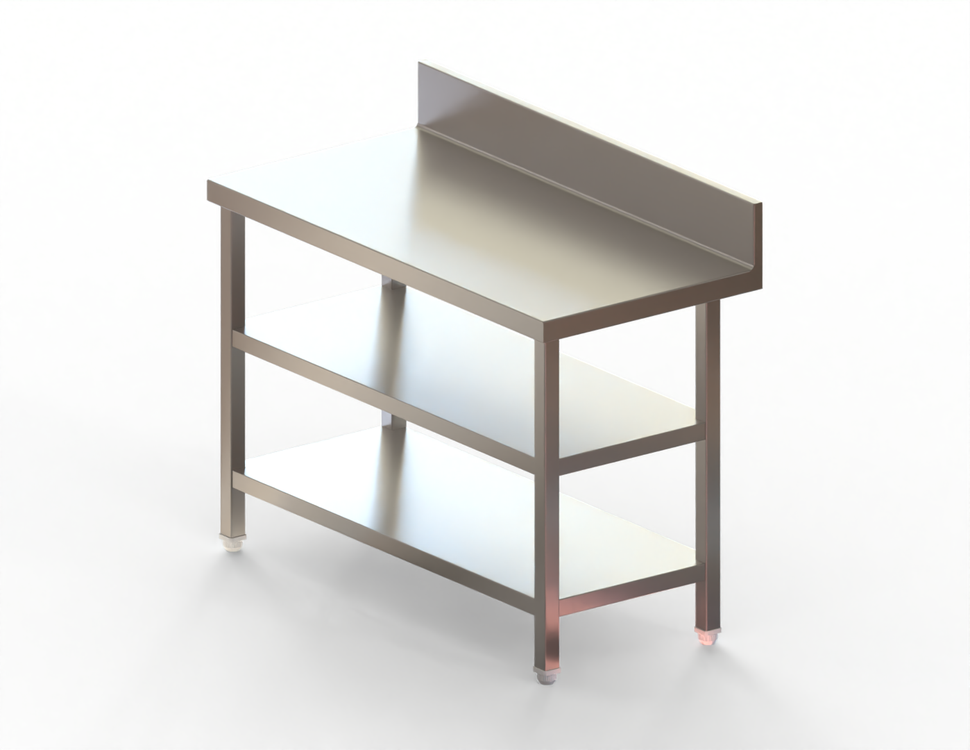 Work table with two undershelves